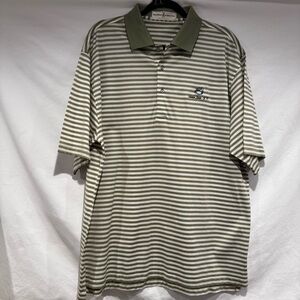 Fairway & Greene Olive and White Striped Polo